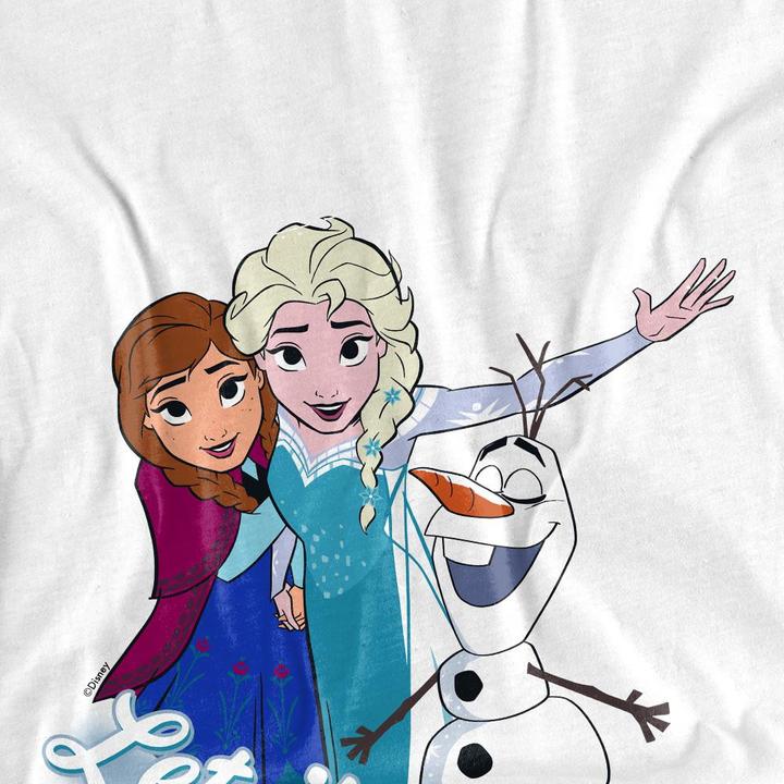 Actual product image Disney Frozen Unisex Adult Let It Snow Elsa Anna Olaf T-Shirt (L)