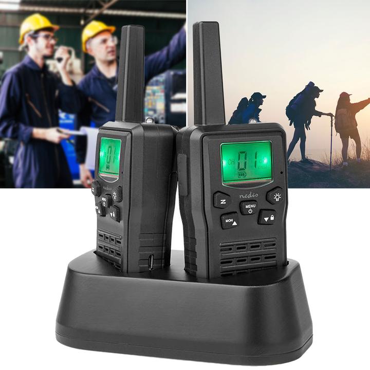 Produktbild Nedis Walkie-Talkie-Set 2 Hörer Bis zu 10 km Frequenzkanäle: 8 PTT / VOX Bis zu 6 Hours Ladestation (10 km)