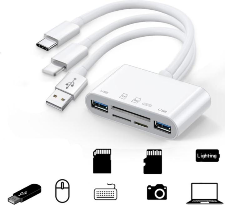 Produktbild Apfelkiste Lightning auf SD/MicroSD Kartenleser & Ladeadapter für Apple (Lightning, MicroDot, USB Typ C, USB-A)