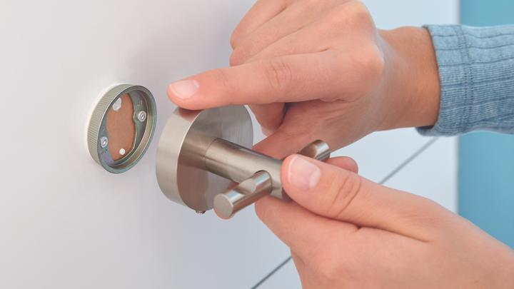 Actual product image tesa MOON hairdryer holder incl. adhesive solution without drilling