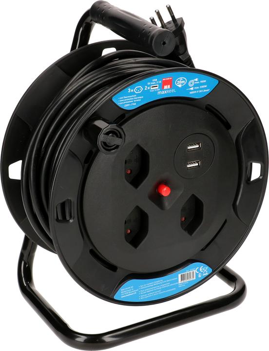 Image du produit Max Hauri maxReeL 3x type 13, 2x USB type A (20 m, 1 mm²² mm)