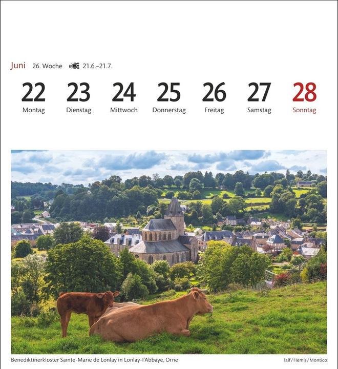 Immagine prodotto Harenberg Bretagne & Normandie Sehnsuchtskalender 2026 - Wochenkalender mit 53 Postkarten (Tedesco)