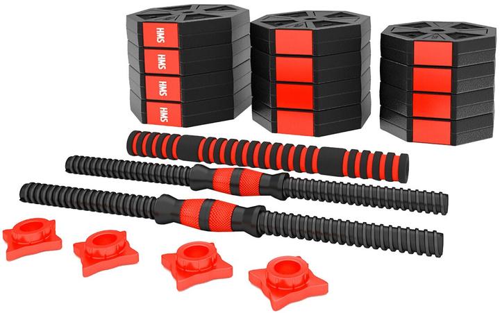 Immagine prodotto HMS Sgc20 Bilanciere E Manubri Compositi Da 20 kg (4 x 2 kg, 4 x 1,5 kg, 4 x 1,25 kg)