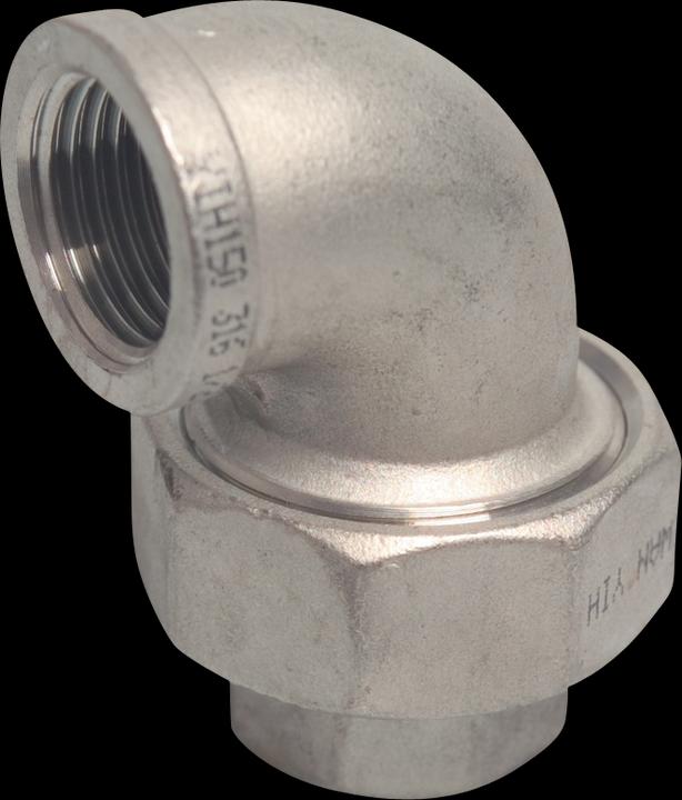 Actual product image Profec Nr. 96 Winkelverschraubung 90° Edelstahl 316 1/2" Innengewinde 16bar Typ konisch (Angled connection)