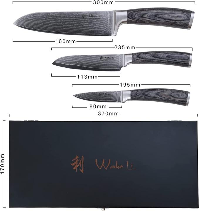 Produktbild Wakoli Edis 3er Damastmesser-Set (16 cm)