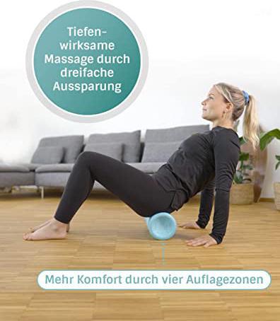 Produktbild Alopini Doppel-Faszienrolle mit 4 ergonomischen Wirkungsbereichen für Nacken, Rücken, Gesäss und Beine.