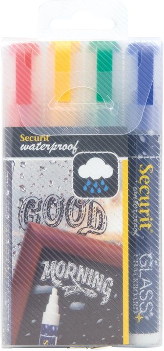 Securit Tableau noir (Jaune, Vert, Bleu, Rouge, 6 mm, 4 x)