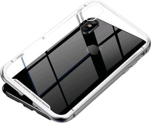 Immagine prodotto Baseus iPhone X Magnetic Aluminium Protective Case Glass BackSilver (Apple iPhone X)
