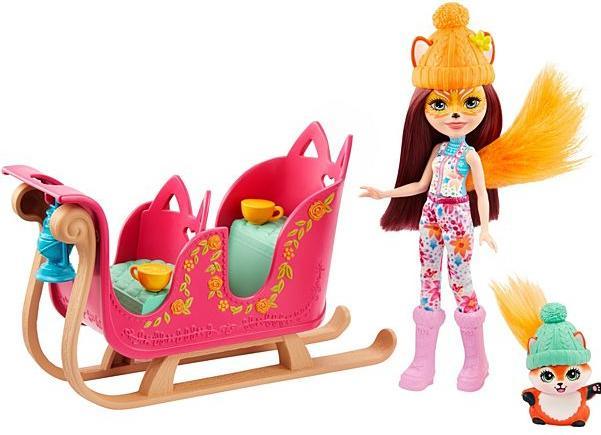 Enchantimals Snowtastic Sled With Felicity Fox & Flick Dolls