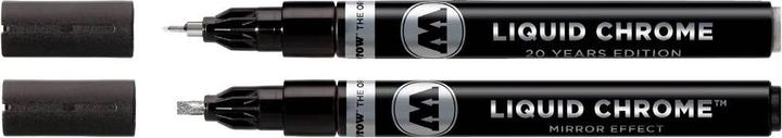 Actual product image Molotow Liquid Chrome Marker Calligraphy Set (bullet tip 1.0mm and calligraphy tip 3.0mm, special tip) (Black, 3 mm, 2 x)