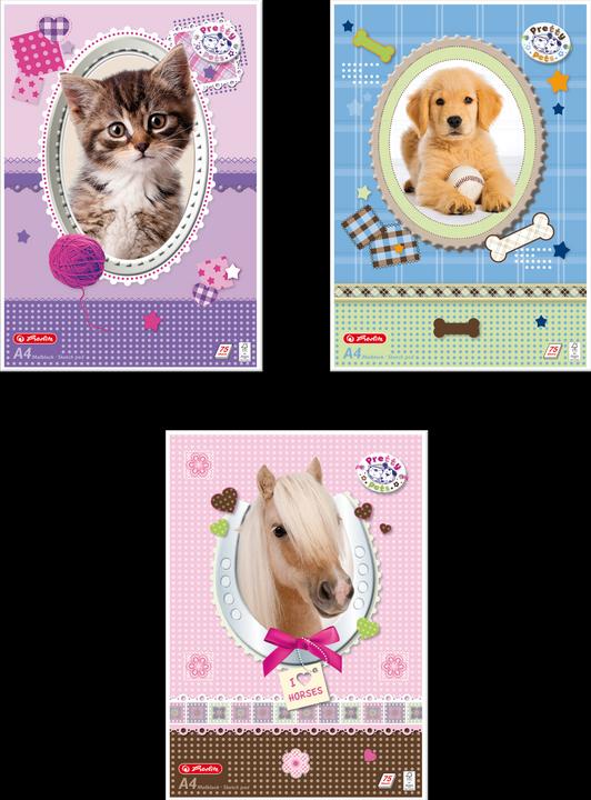 Herlitz Pretty Pets colouring pad DIN A4, 70 gsm, 75 sheets (A4, No binding)