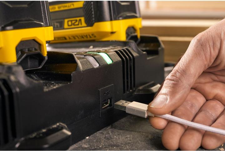Immagine prodotto Stanley Caricabatterie rapido FatMax a doppio alloggiamento SFMCB24 (18 Volt, 4 Ampere, ricarica 2 batterie (18 V)