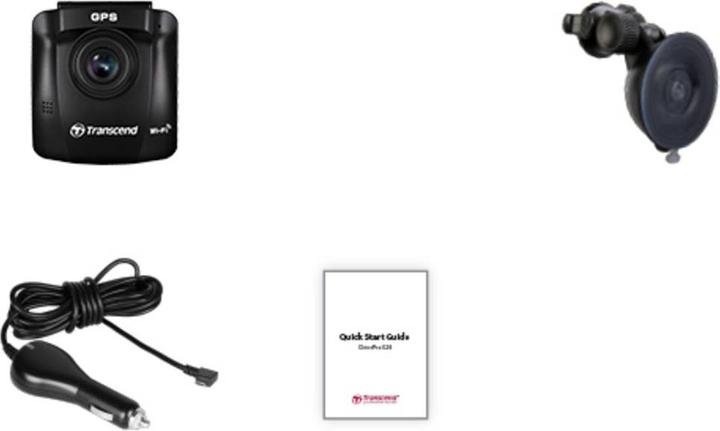 Actual product image Transcend DrivePro 250 incl. 32GB microSDHC TLC (Rechargeable battery, Built-in display, Bluetooth, Wi-Fi, GPS receiver, Full HD)