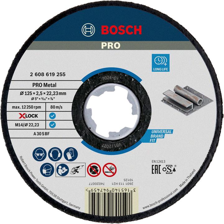 Bosch Professional Zubehör PRO Metal X-Lock Trennscheibe, 125 x 2,5 x 22,23 mm