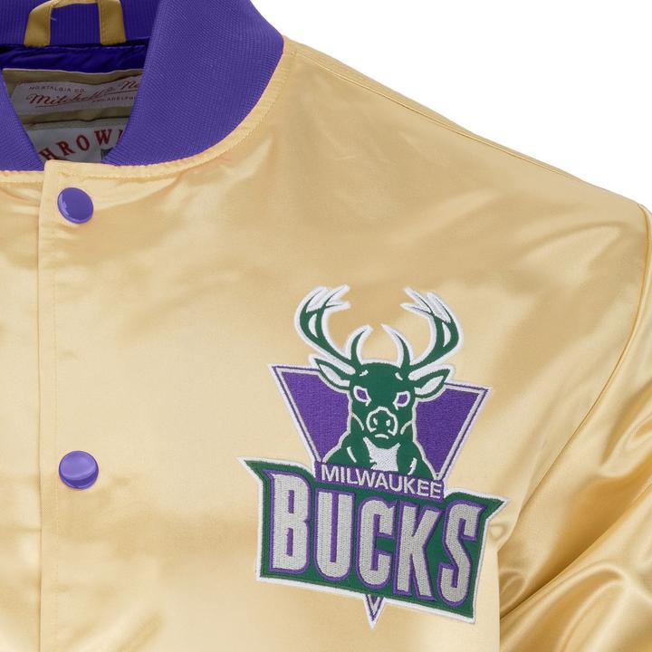 Produktbild Mitchell & Ness M&N Lightweight Satin Jacke - Milwaukee Bucks gold - L (L)