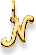 Natsumi Schmuck Ciondolo lettera N in oro giallo 18K/750 (Oro giallo 750/18 K Oro giallo)