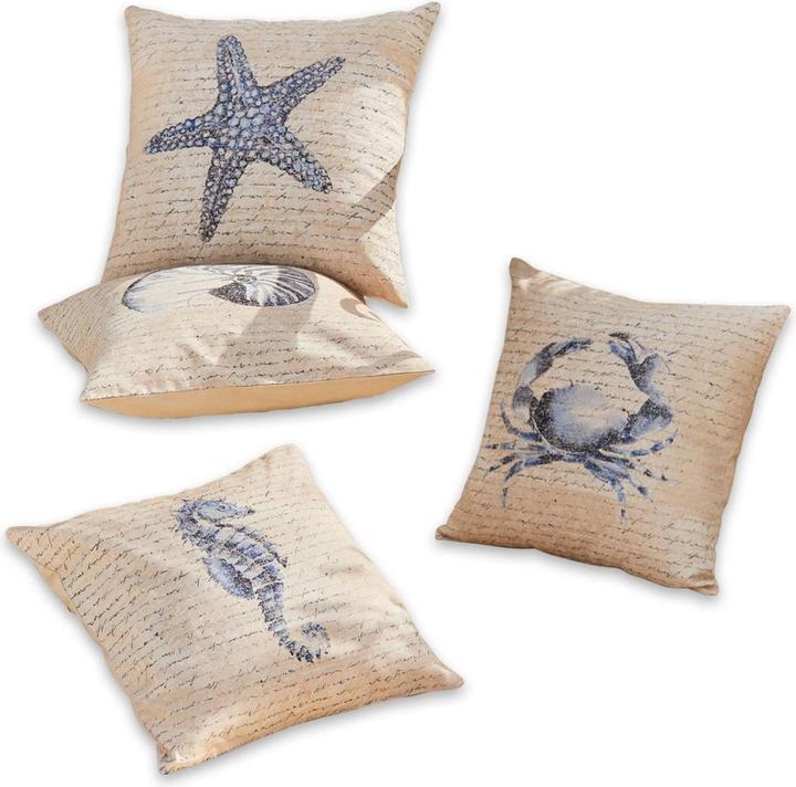 Loberon Cushion cover set of 4 Sealand beige (40 x 40 cm)