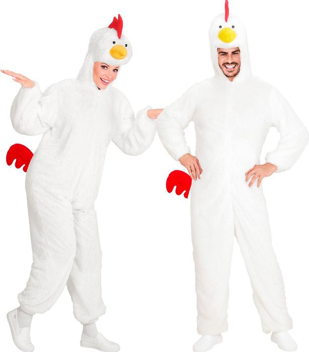 Image du produit Widmann Costume de poulet en peluche Combinaison avec capuche adulte (M/L)