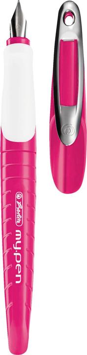 Actual product image Herlitz School fountain pen my.pen L nib /white (Pink/White, 1 x)