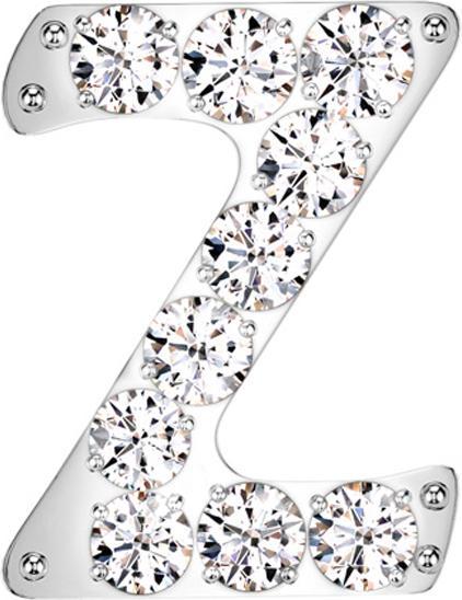 Produktbild Star Piercing Threadless silber mit Kristallen silber Buchstabe Z (ohne Messing, Titan G23)