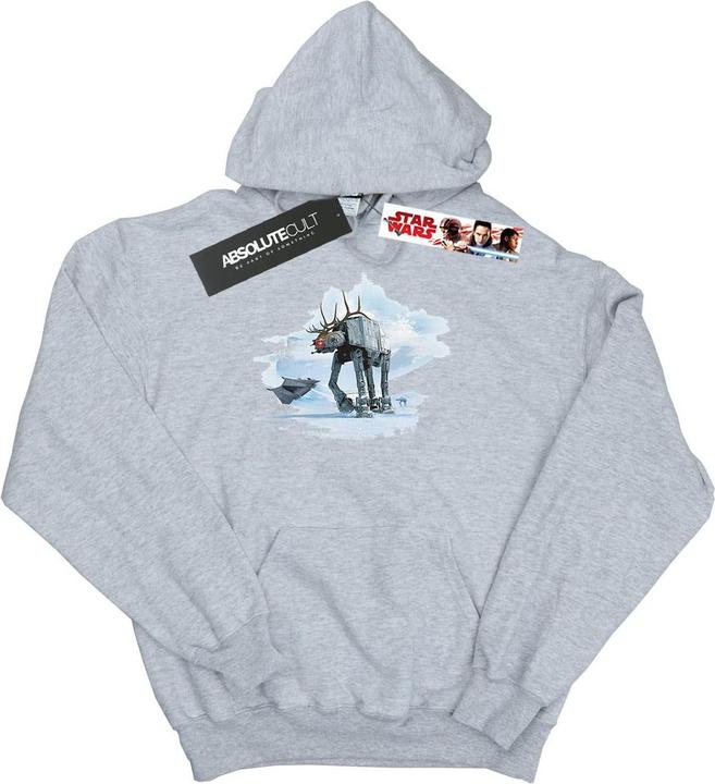 Actual product image Star Wars Mens Christmas AT-AT Reindeer Hoodie (S)