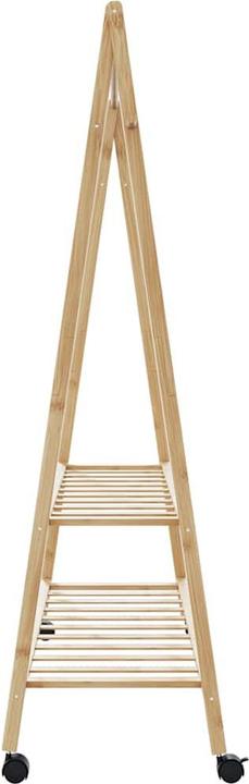 Immagine prodotto VidaXL Appendiabiti con ripiani e rotelle 132x45,5x155,5 cm in bambù