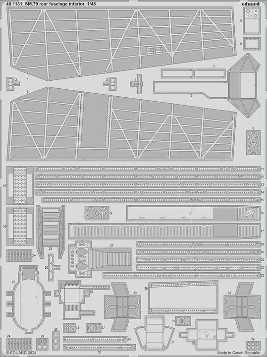 Actual product image Eduard SM.79 rear fuselage interior 1/48