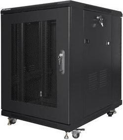 Actual product image Lanberg STANDING RACK CABINET 19" 15HE 600X800 BLACK PERFORATED DOOR (FLAT PACK) (15 RU, 19 inch rack)