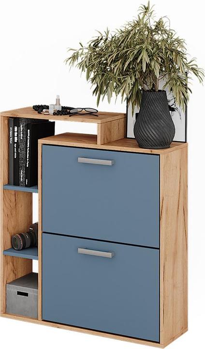Actual product image Vichy Schuhkipper Orlando, Goldkraft Eiche/Blau, 80 x 90 cm