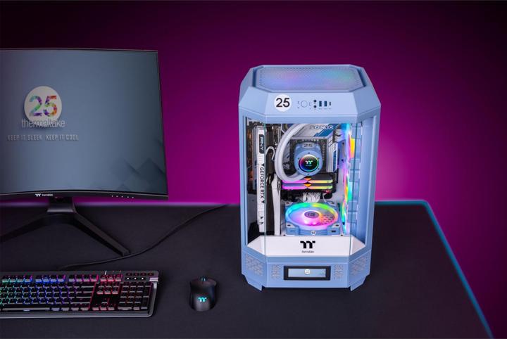Image du produit Thermaltake The Tower 300 Bleu Hydrangea (mATX, Mini-ITX)