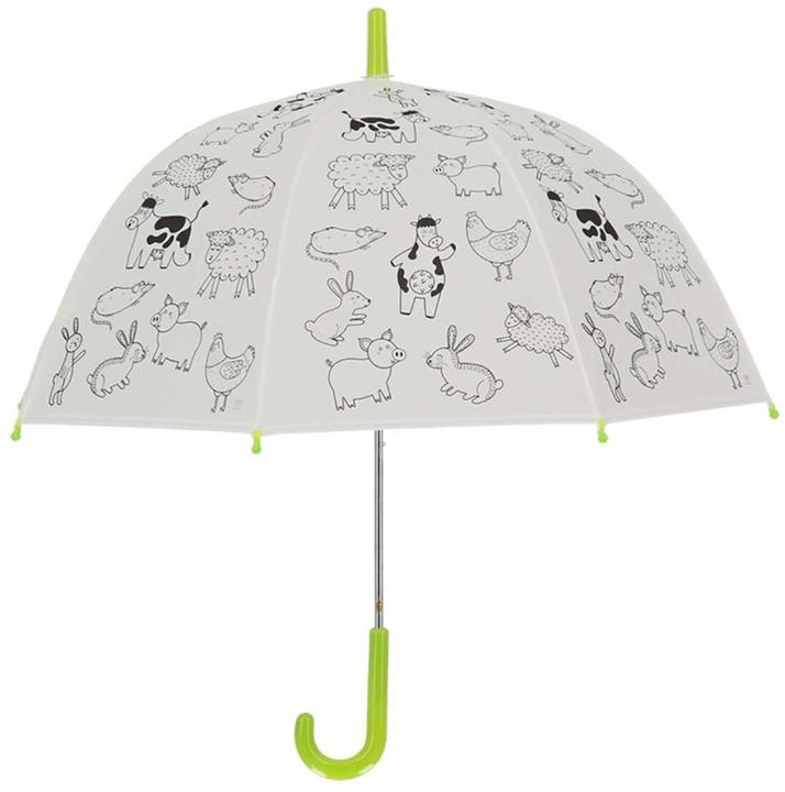 Esschert Design Ausmal-Regenschirm "Bauernhoftiere