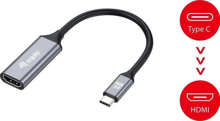 Actual product image equip Adapter USB-C -> HDMI 2.0 4K60Hz 0.15m gr (HDMI, 15 cm)