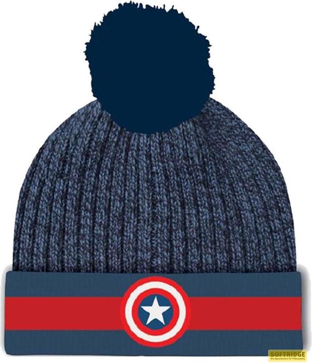Produktbild Heroes Inc Marvel - Bonnet à pompon Bleu et Rouge Logo de Captain America