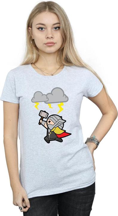 Actual product image Womens/Ladies Kawaii Thor God Of Thunder Cotton T-Shirt (L)