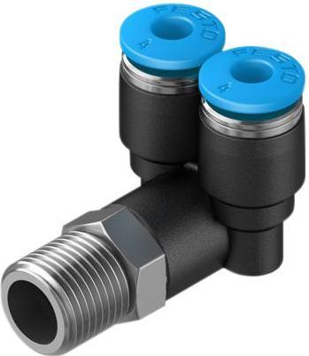 Image du produit Festo Raccord en Y, air comprimé, laiton, 41.2mm, R1/8″, vis sans tête