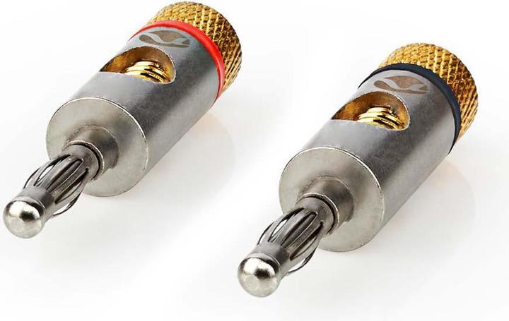 Produktbild Nedis Bananenstecker Stecker Vergoldet 2 Stück Aluminium Metall Gold