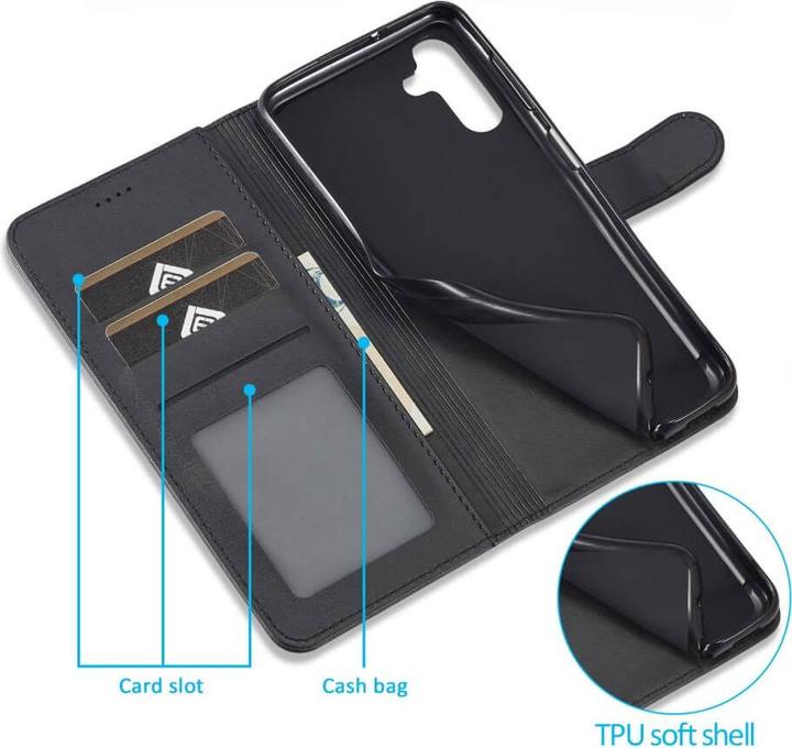 Produktbild LC.Imeeke Galaxy A35 - Leder Etui Hülle schwarz (Samsung Galaxy A35)