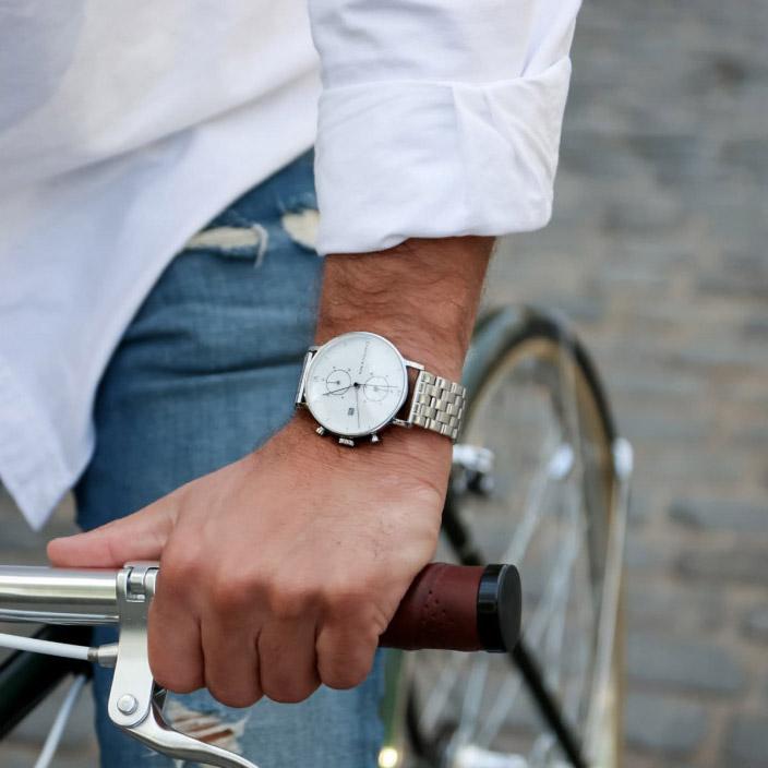 Produktbild Kapten & Son Chrono Silver Steel (Analoguhr, Swiss Made, 37 mm)