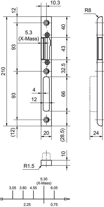 Actual product image Glutz Cap strike plates 16630 (Striking plate)