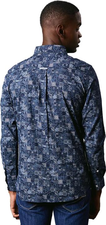 Actual product image Universal Textiles Mens Patchwork Long-Sleeved Shirt (XL)