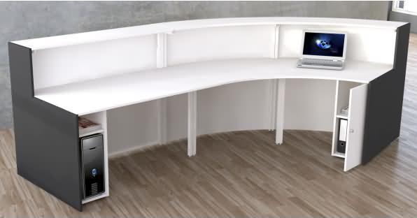 Actual product image Kerkmann BARI reception counter white, anthracite 334.0 x 182.5 x 112.0 cm
