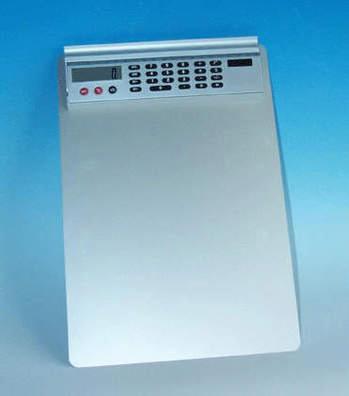 Produktbild Wedo Klemmbrett A4 aus Aluminium mit abnehmbarem Solarrechner (23 x 32 cm)