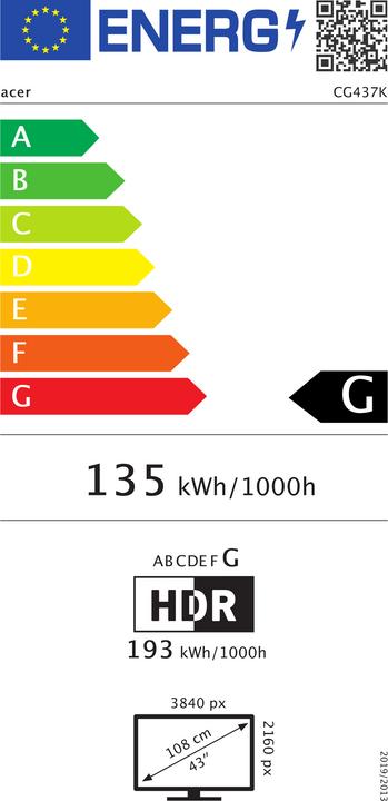 Energie-Label Acer Predator CG437KP (3840 x 2160 Pixel, 43")