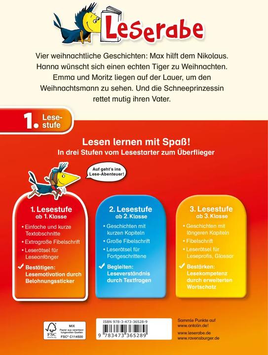 Immagine prodotto Ravensburger Die allerschönsten Weihnachtsgeschichten für Erstleser (Tedesco, Broska Elke, Betina Gotzen-Beek, Allerta Giuditta, Doris Arend, Maya di Uccello, Lila L. Leiber, Ingrid Uebe, 2017)