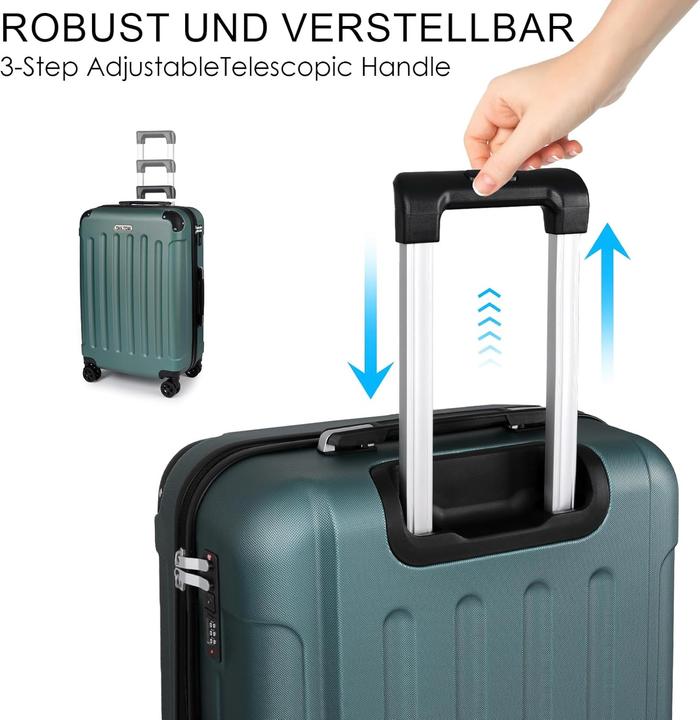 Produktbild Tan.Tomi 3-teiliges Hartschalenkoffer-Set (95 l, Handgepäck (bis 50l), M (50 - 90l), L (90 - 115l))