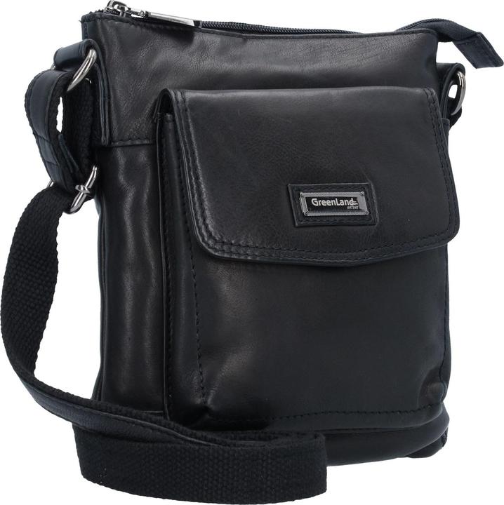 Actual product image Greenland Nature Black Nappa shoulder bag leather 21 cm