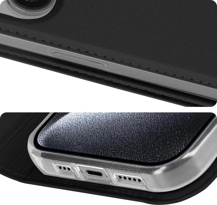 Actual product image Dux Ducis Skin Pro Card Wallet Case for iPhone 15 - Black (Apple iPhone 15)