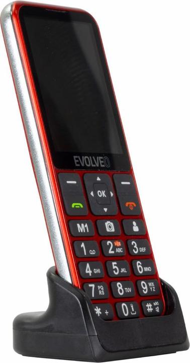 Produktbild Evolveo EasyPhone LT, mobilní telefon pro seniory s nabíjecím stojánkem (červená barva) (2.80", 2 Mpx, 4G)