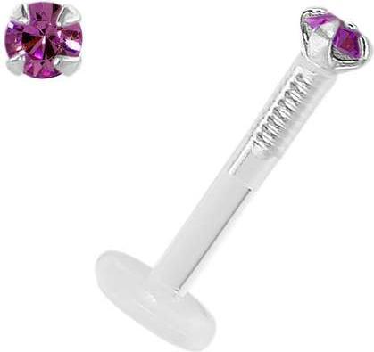 Produktbild Bijouteria Piercing für Lippe/Tragus (Bioplast, Silber 925, Premium Kristall)