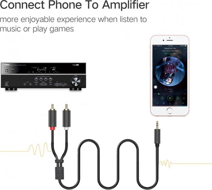Produktbild Ugreen 3.5 mm Klinke – Cinch Stereo (x2) (1 m, 3.5mm Klinke (AUX))